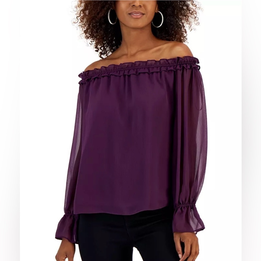 NWT INC International Concepts Women's Off-The-Shoulder Ruffled Blouse